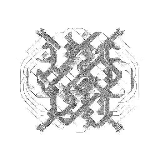 Pipes That Create A Maze With A White Circle In The Middle