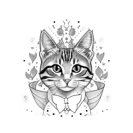 A Pretty Cat In Coquette Aesthetics Wit Bow