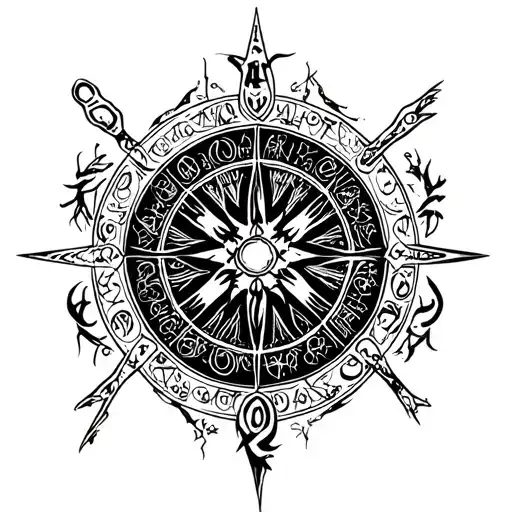 Nordic Runes Circle Surrounding