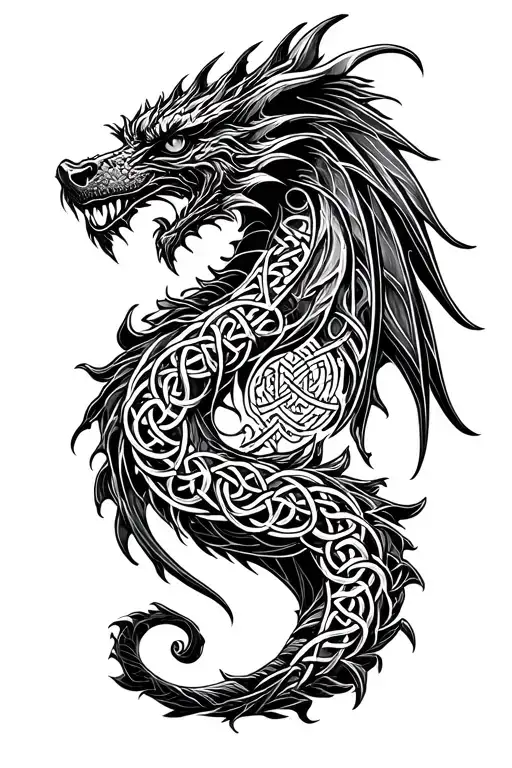 Celtic Dragon And Runes