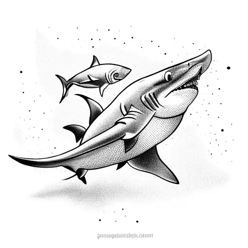 A Small Shark Between Fishes