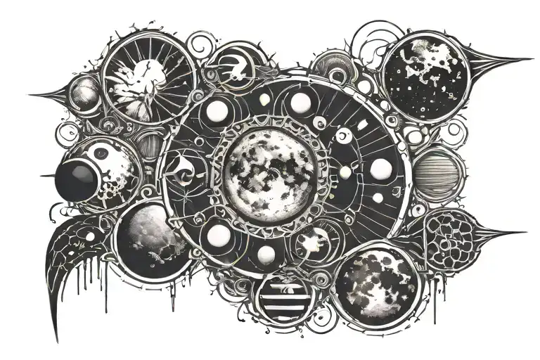 Moon Phases Going Horizontal