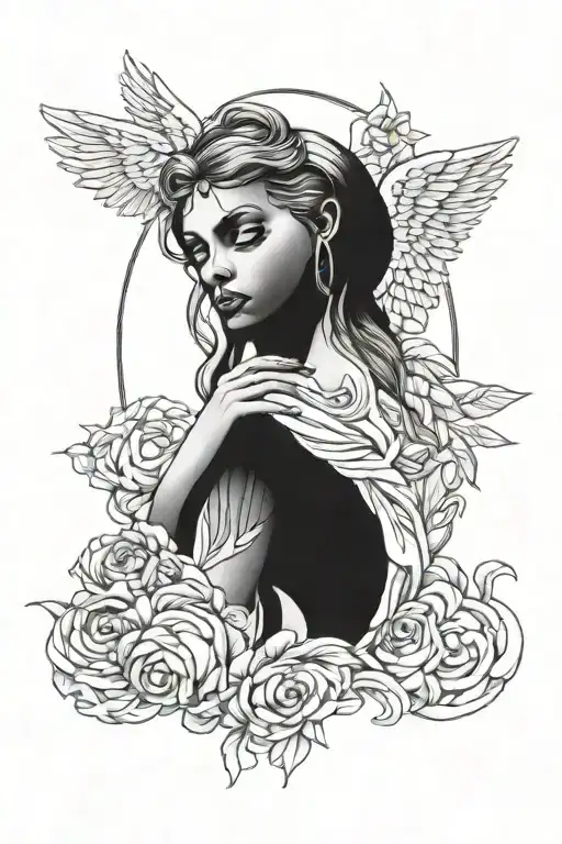 Voluptuous Female Guardian Angel