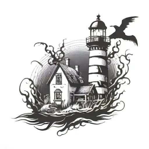 Dark Spook Erie Creepy Lighthouse Spikes