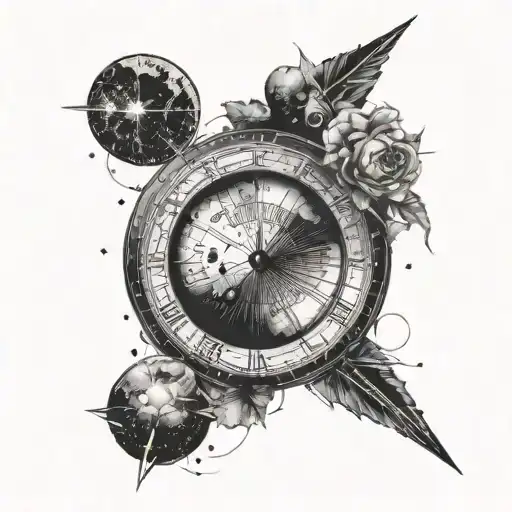 Incorporate Roman Numerals Into A Celestial-themed Tattoo Design