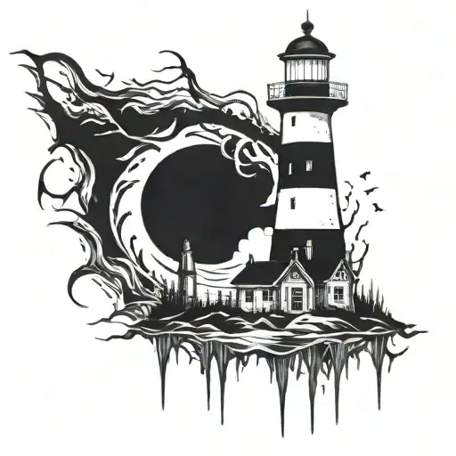 Dark Spook Erie Creepy Lighthouse Spikes Chaos