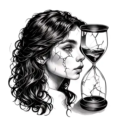 Girl With Broken Sandglass
