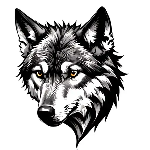 Half Original Wolf Head