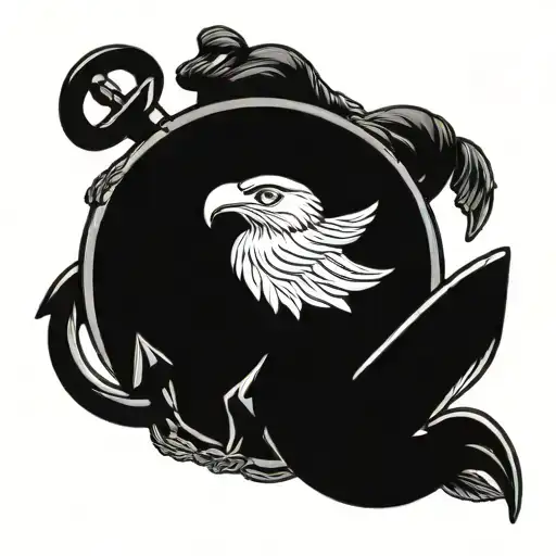 Usmc Eagle Globe And Anchor With A Pin Up Girl Sitting In The Anchor