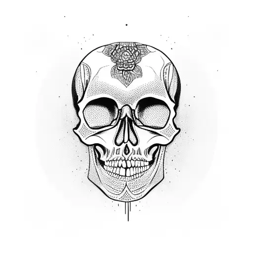 Skull Mandala With Big Skull To Smaller And Smaller