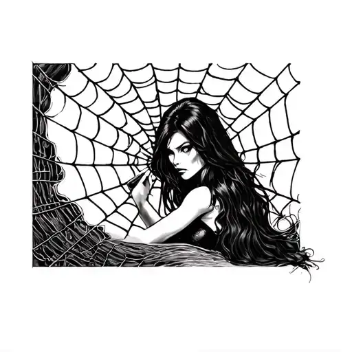 Black Widow Cutting Her Own Web