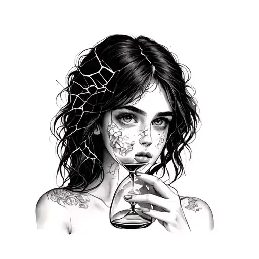 Girl With Broken Sandglass
