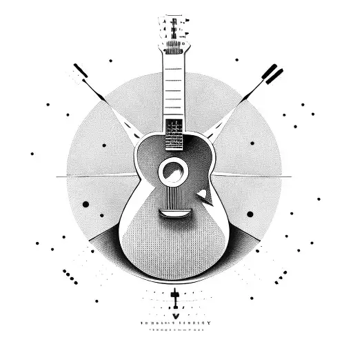 A Guitar Merging With A Vinyl Record