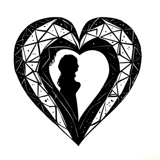 A Geometric Heart Tattoo With A Keyhole Symbolizing Your Wife As The Key To Your Heart