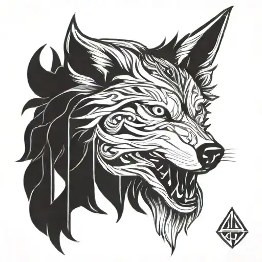 Combine Elements Of Nordic Mythology With A Wolf Motif In A Unique And Intricate Design