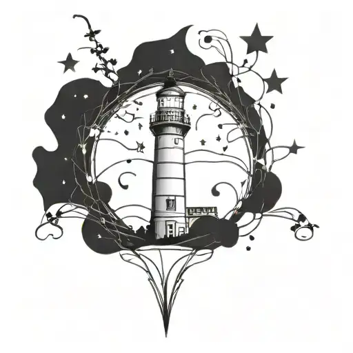 Cosmic Space Lighthouse Simple Vines