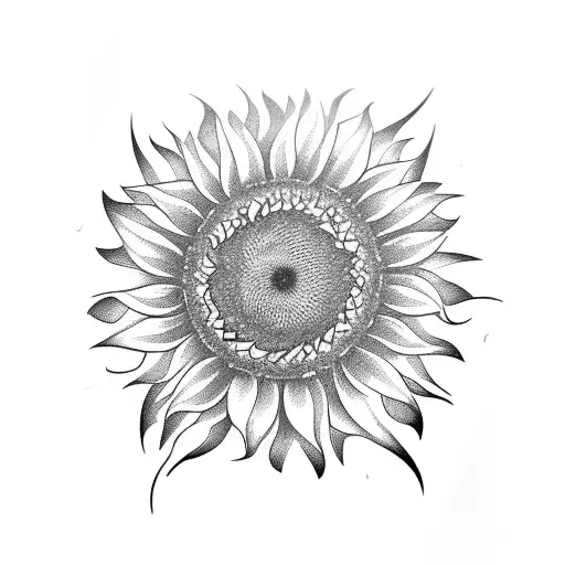 Sunflower With Pieces Symbol