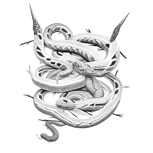 Snake Wrapped Around Thorns