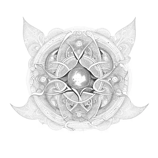 Mystical Moon Phases Intertwined With Delicate Floral Patterns