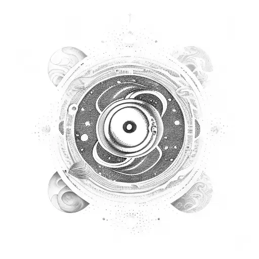 Space And Ocean Inside Ying Yang Symbol