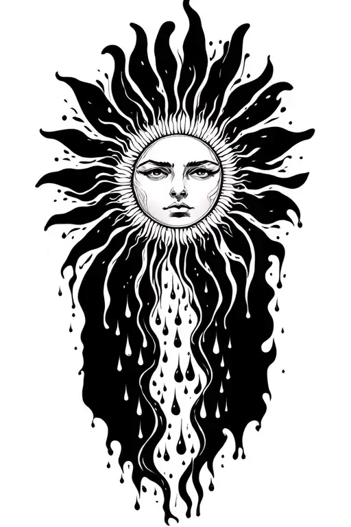 The Sun Flowing Into Water That Drops Off Into Rain Drops