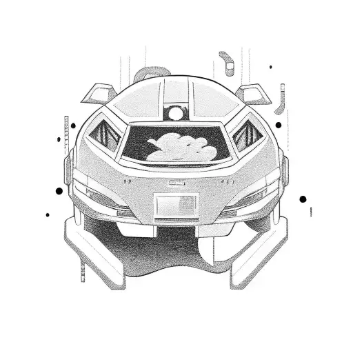 Anime Character Driving A Futuristic Car