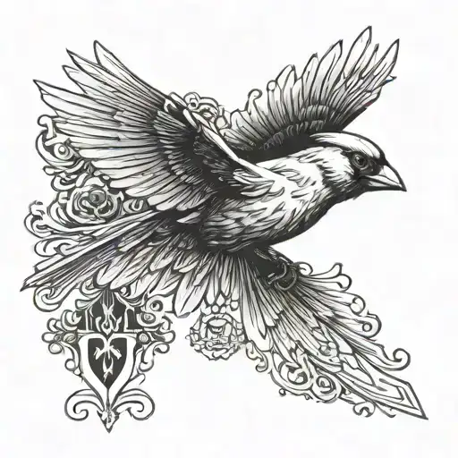 Cardinal Flying To Heaven Memorial