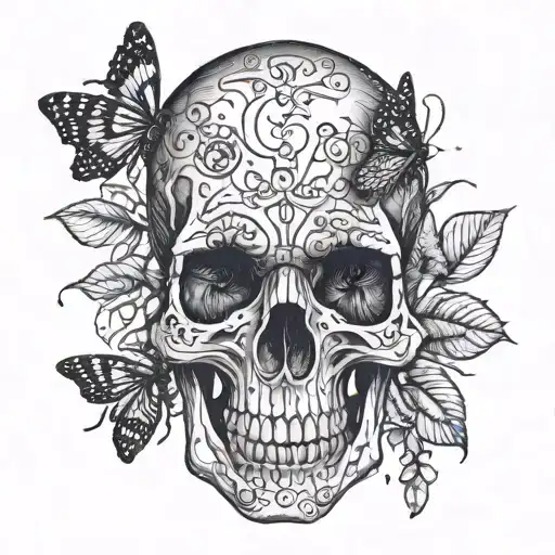 Creepy Skull With Bugs