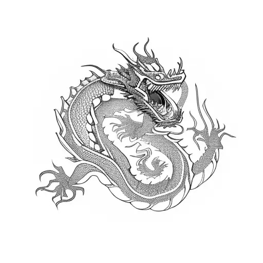 An Intricate Dragon Wrapped Around A Pier