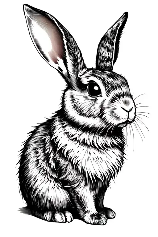 Rabbit Goth Sleeve Tattoo Design