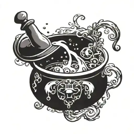 Witch Cauldron With Bubbles Simple Girly