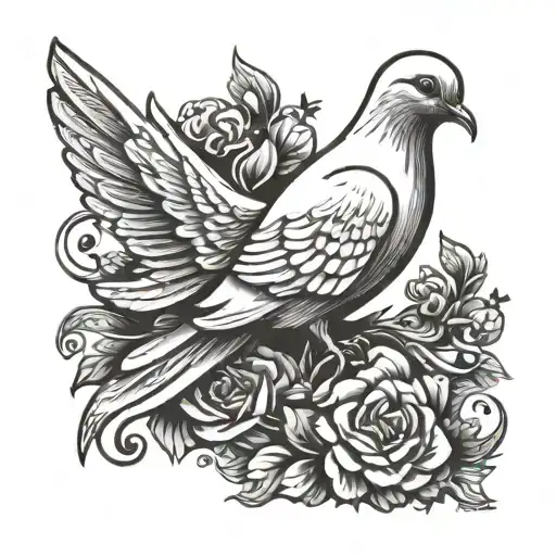 Dove Sitting On The Word Peace