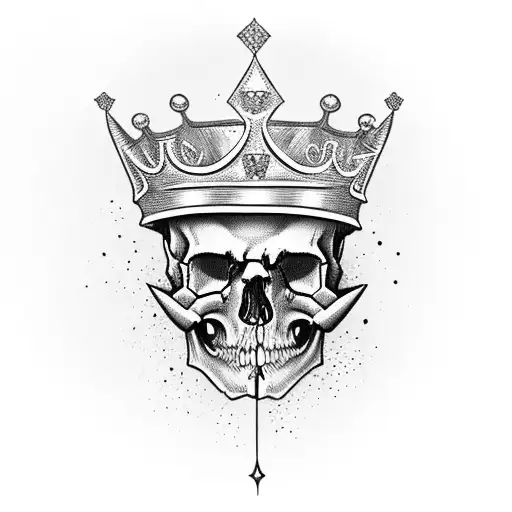 A Skull With The English Crown On It Laying In The Dirt