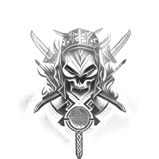 A Goth Tattoo Of A Warrior