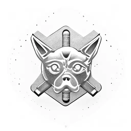 Dumbbell And Barbell Intertwined With Military Dog Tags