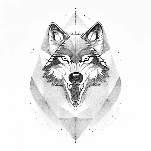 Right Side Profile Wolf With Mouth Open