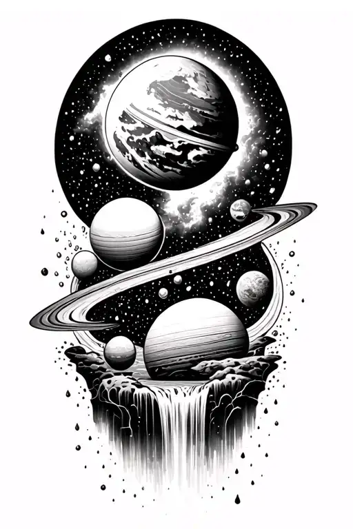 A Waterfall Of Planets Turning Into Rain Drops
