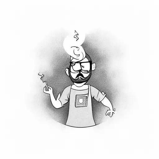 Guy With Goatee Beard Wearing Shirt With Number 22 Smoking Cigarette And Holding Money