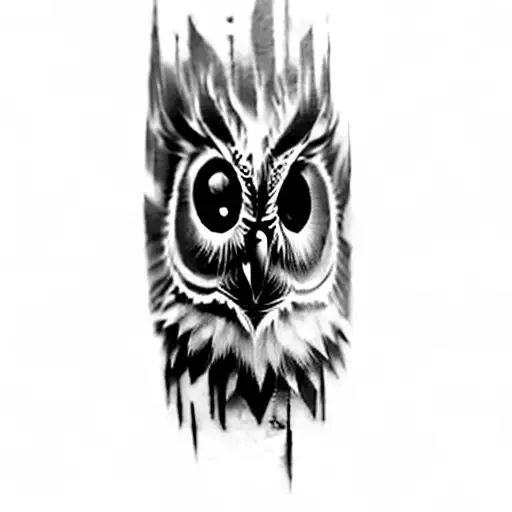 A Tribal Tattoo Boruca Owl Face
