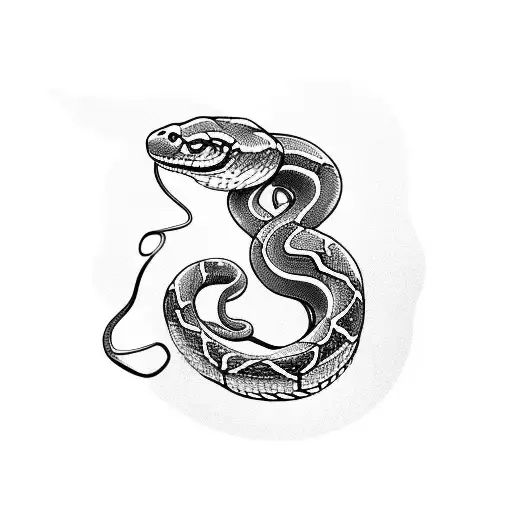 A Snake Wrapped Around A Guitar