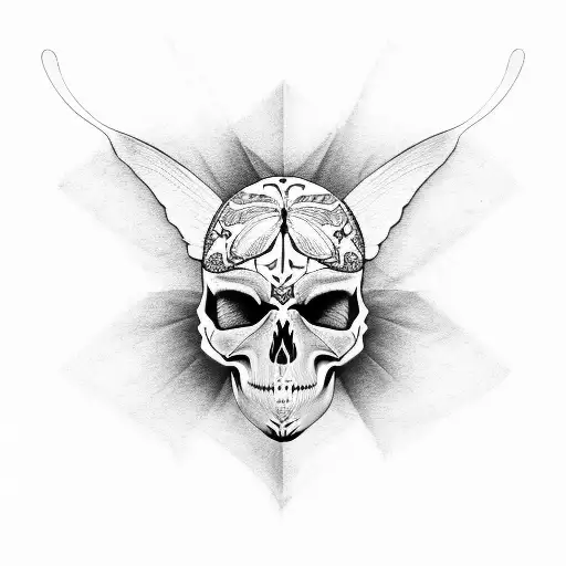 Butterfly With Skull In The Face