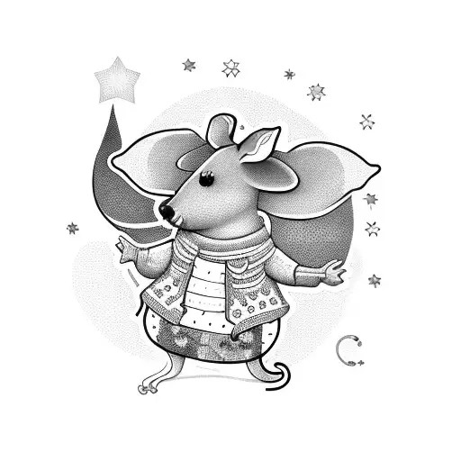 Mouse Grandma Holding A Shining Star