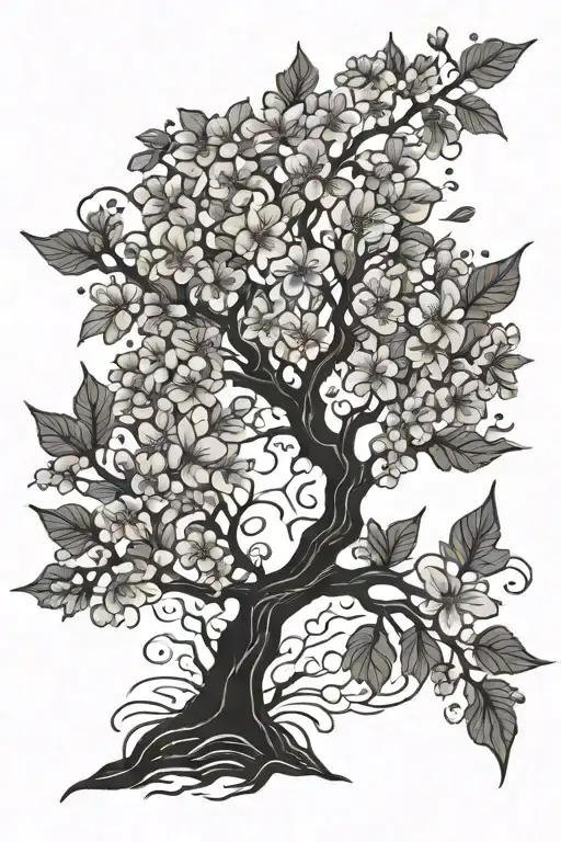 Cherry Blossom Tree Leaves Blowing