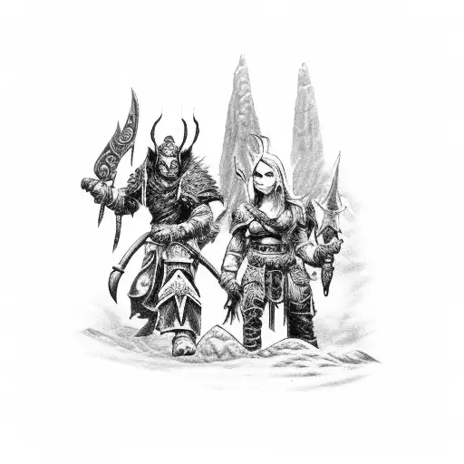 A Fierce Battle Between Varok Saurfang And Sylvanas Windrunner In The Blackrock Mountain