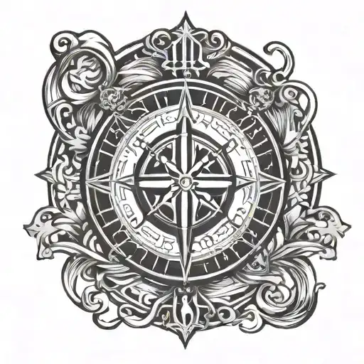 Sheffield United Football Club Badge Incorporated Into A Compass Design