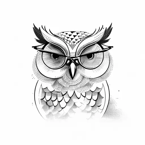 A Majestic Owl Wearing Glasses Perched On A Fishing Rod