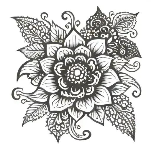 A Flower Mehndi Floral Design