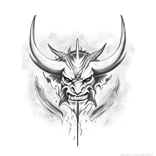 Demon Horns Sticking Out Of Water