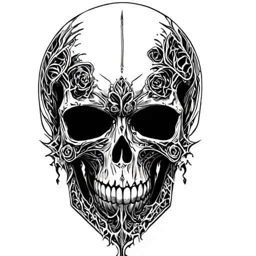 Edgy Metal Skull