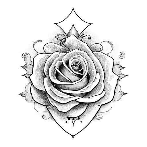 White Rose With Evil Eye